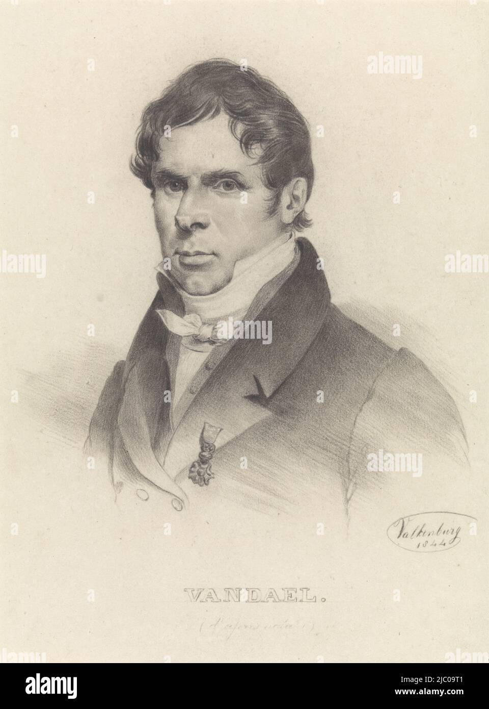 Ritratto di Jan Frans van Dael, disegnatore: Hendrik Valkenburg, 1844, carta, h 286 mm x l 222 mm Foto Stock