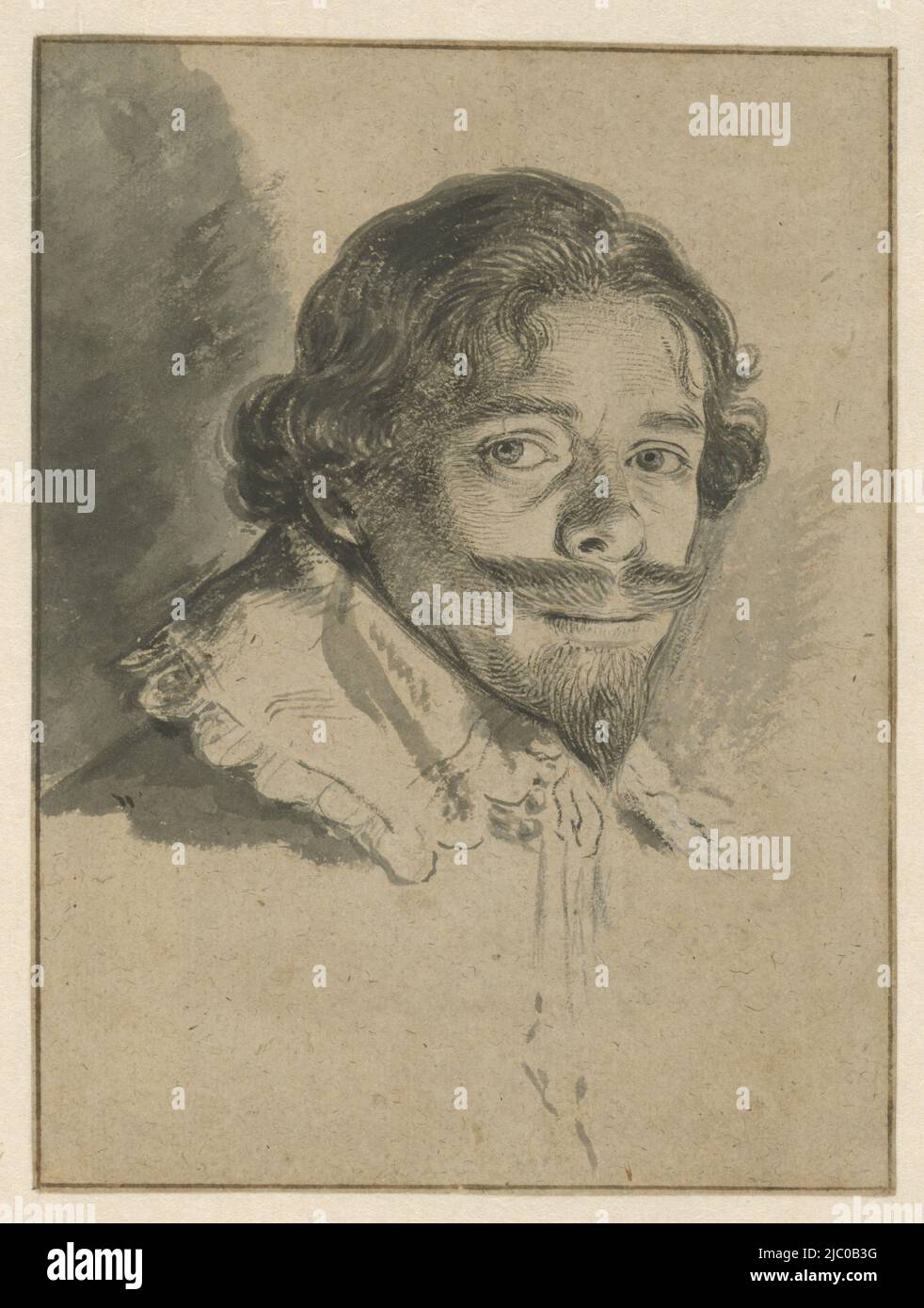 Autoritratto di David Bailly, disegnatore: David Bailly, 1626, carta, pennello, a 164 mm x l 122 mm Foto Stock