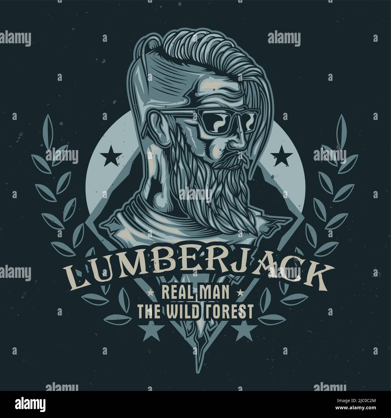 T-shirt o poster con illustrazione del lumberjack Illustrazione Vettoriale