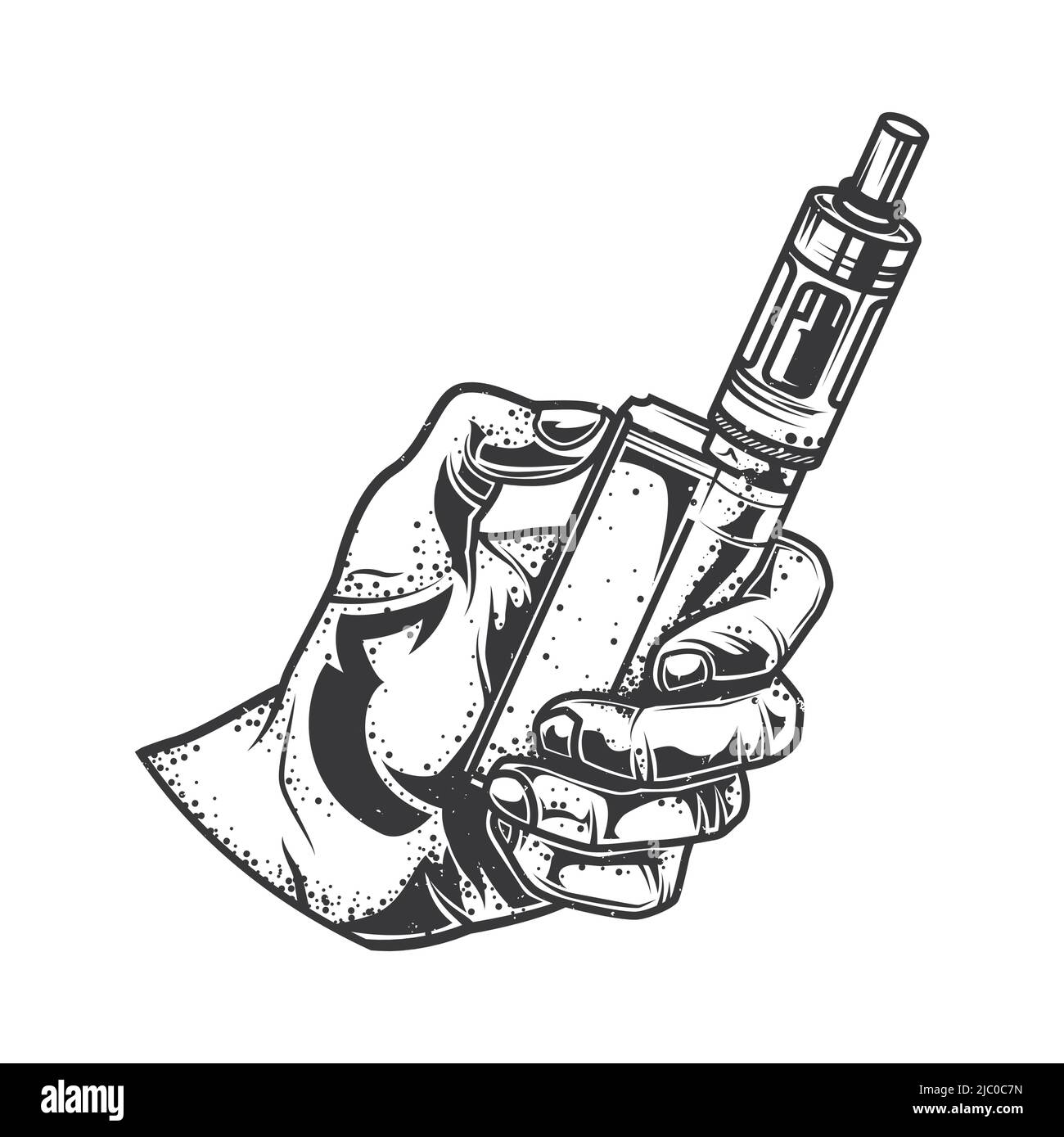 Emblema con illustrazione del vaporizzatore elettronico Illustrazione Vettoriale