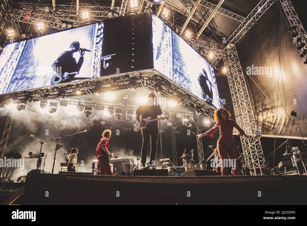 Copenaghen, Danimarca. 10th ago 2018. La band Arcade Fire Rock si esibirà dal vivo sul palco al festival Haven di Copenhagen. (Foto di Valeria Magri/SOPA Images/Sipa USA) Credit: Sipa USA/Alamy Live News Foto Stock