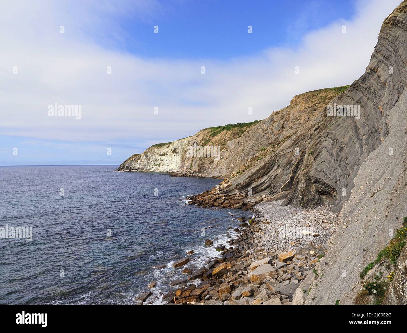 Fiocco sulla costa di Barrika Foto Stock