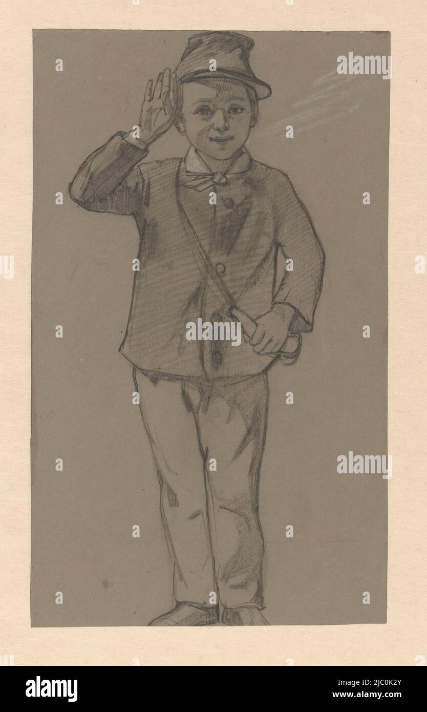 Saluta ragazzo, disegnatore: Agosto Allibé, 1848 - 1927, carta, h 385 mm x l 230 mm Foto Stock