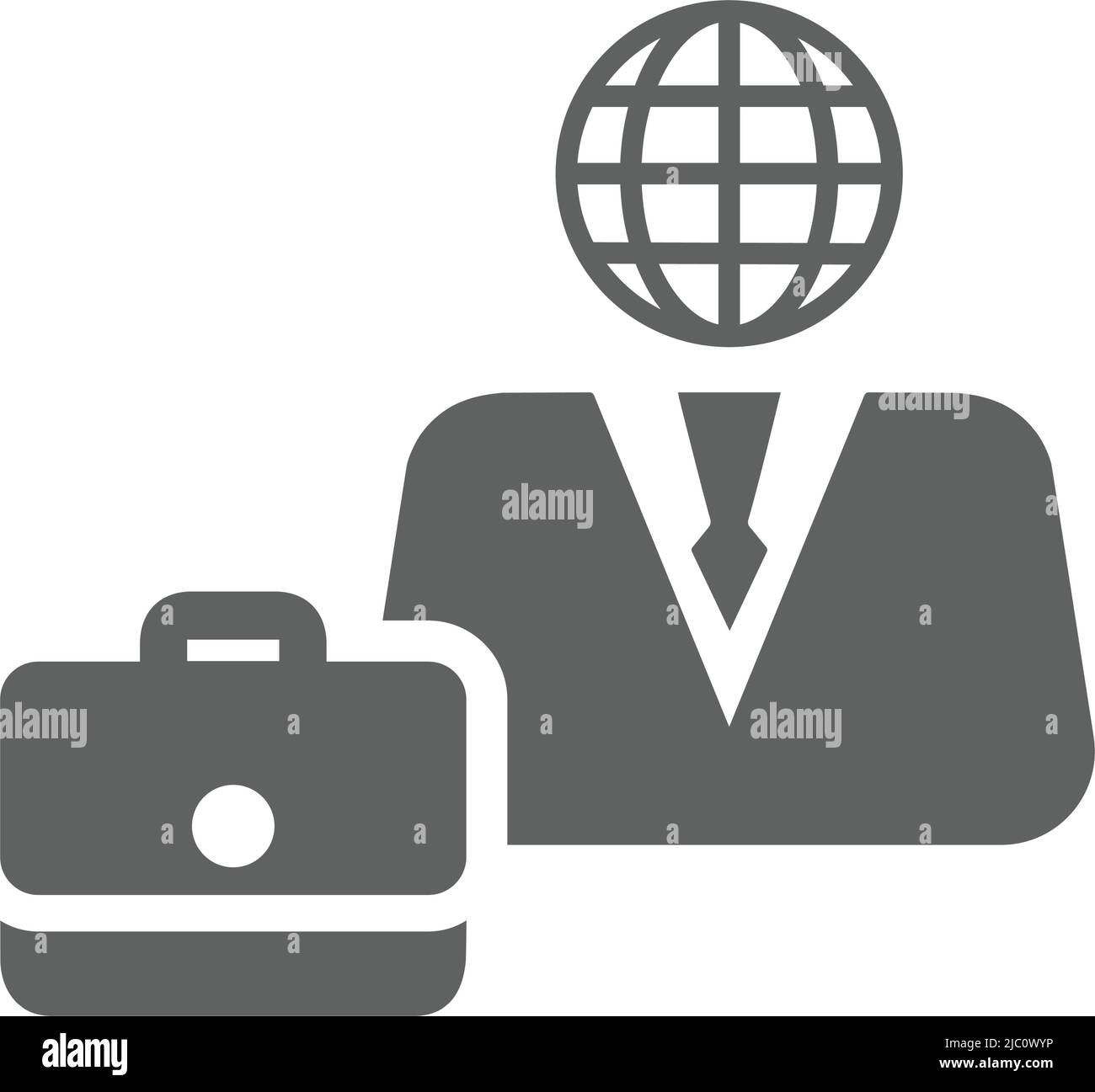 Icona commerciale globale - file EPS vettoriale modificabile semplice. Illustrazione Vettoriale