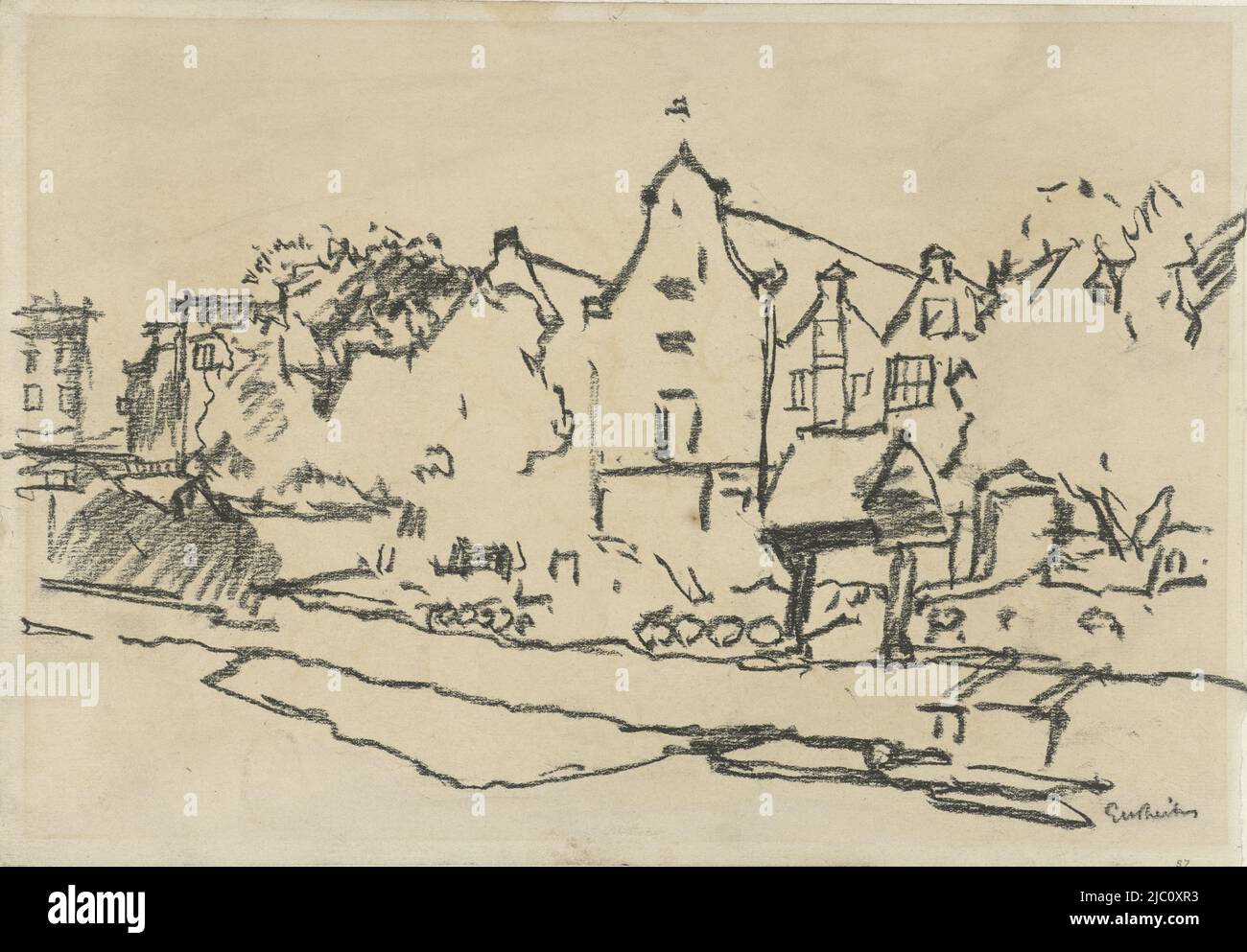 I Giardini del Tar, disegnatore: George Hendrik Breitner, Amsterdam, c.. 1905, carta, h 250 mm x l 361 mm Foto Stock