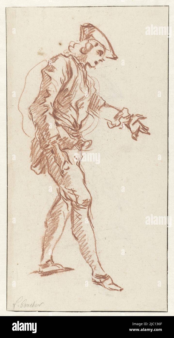Sting Huntman Design per l'illustrazione di 'Les Plaisirs de l'Ile Enchantée' dall'edizione 1734 delle opere di Molière (vol III, p. 104) (serie title), disegnatore: Francois Boucher, 1713 - 1734, carta, h 315 mm x w 166 mm Foto Stock