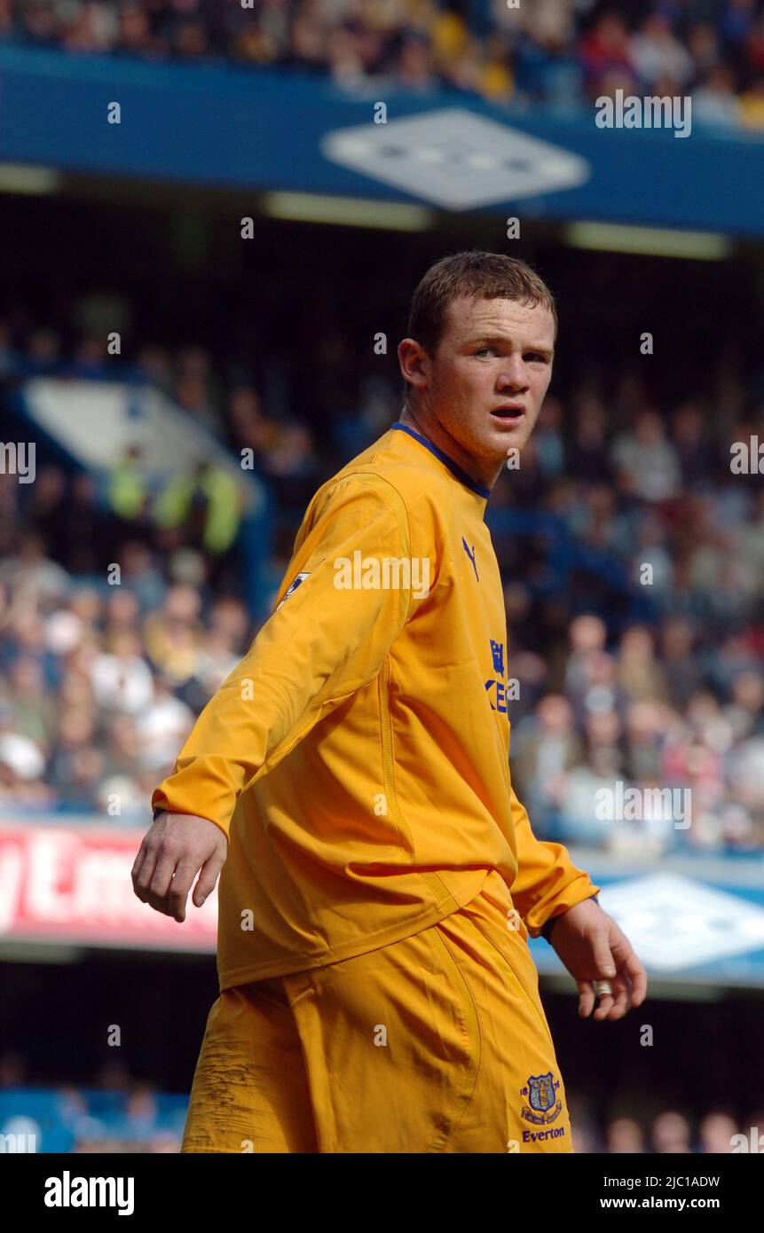 Chelsea / Everton 2004 Wayne Rooney Foto Stock