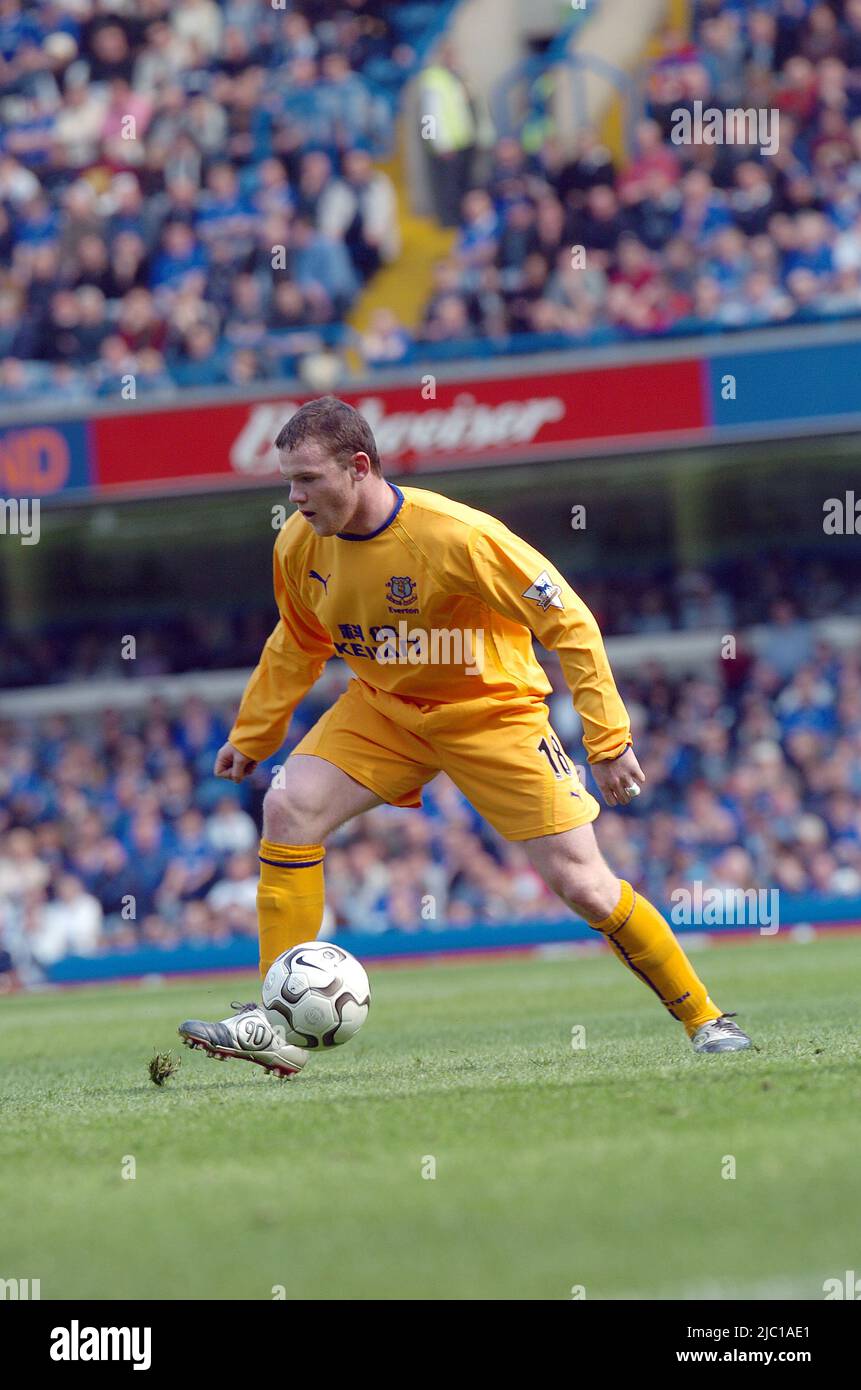 Chelsea / Everton 2004 Wayne Rooney Foto Stock