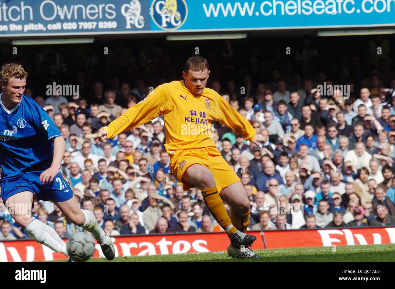 Chelsea / Everton 2004 Wayne Rooney Foto Stock