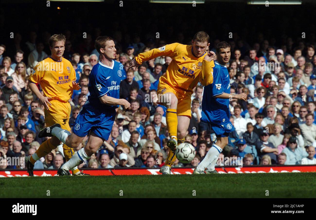 Chelsea / Everton 2004 Wayne Rooney Foto Stock