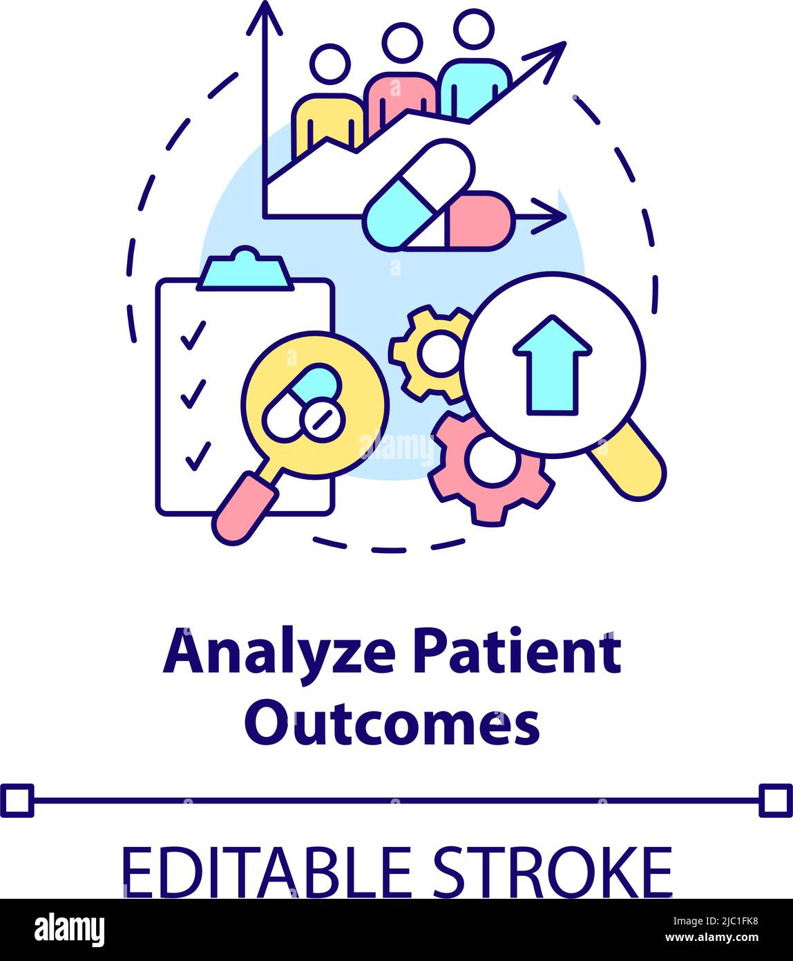 Icona di analisi dei risultati paziente Illustrazione Vettoriale