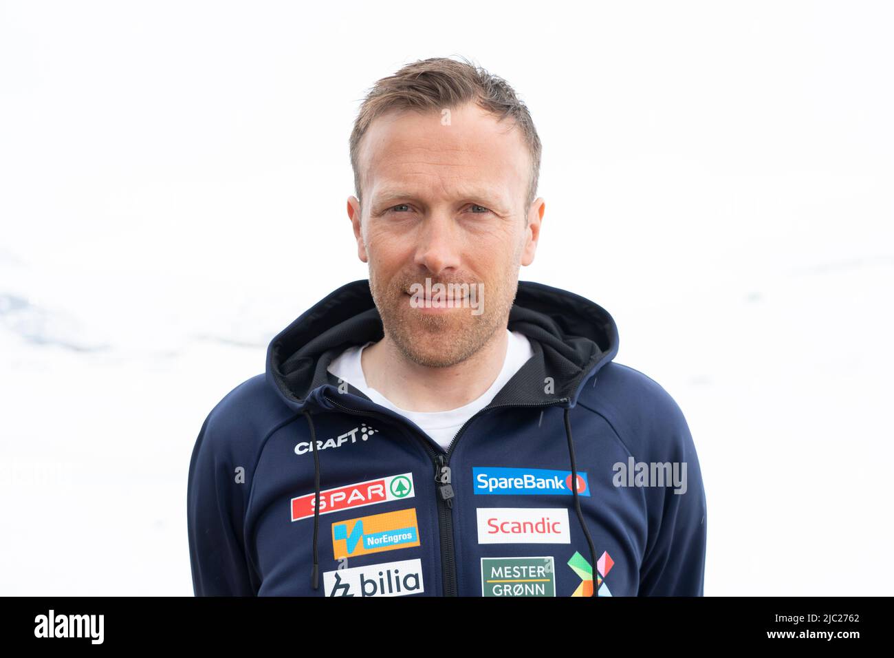 Sognefjellet 20220608.National team coach Stig Rune Kveen durante l'incontro della nazionale di sci a Sognefjellet. Foto: Terje Pedersen / NTB Foto Stock