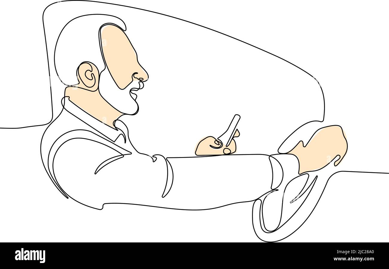 Ritratto continuo di una linea di disegno uomo d'affari Illustrazione Vettoriale