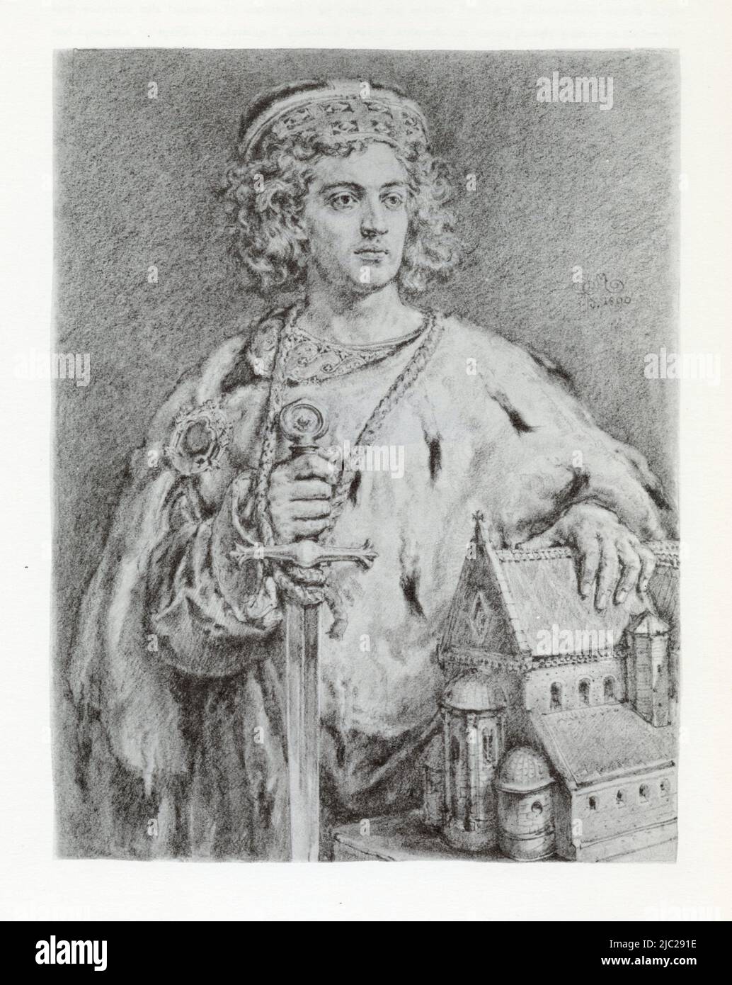 JAN MATEJKO.Bolesław IV Kędzierzawy (ur. ok. 1122, zm. 5 stycznia 1173) – książę mazowiecki od 1138, śląski w latach 1146–1163 i sandomierski od 1166. Foto Stock