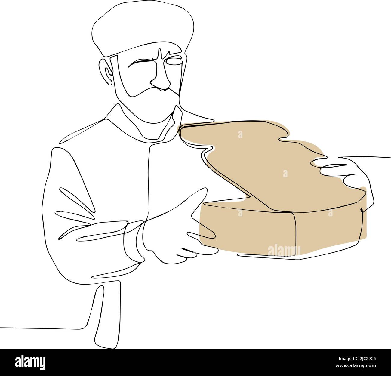 Ritratto di giovane felice sorridente lavoratore caucasico Illustrazione Vettoriale