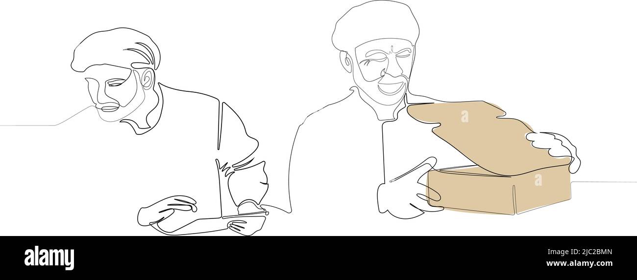 Ritratto di giovane felice sorridente lavoratore caucasico Illustrazione Vettoriale