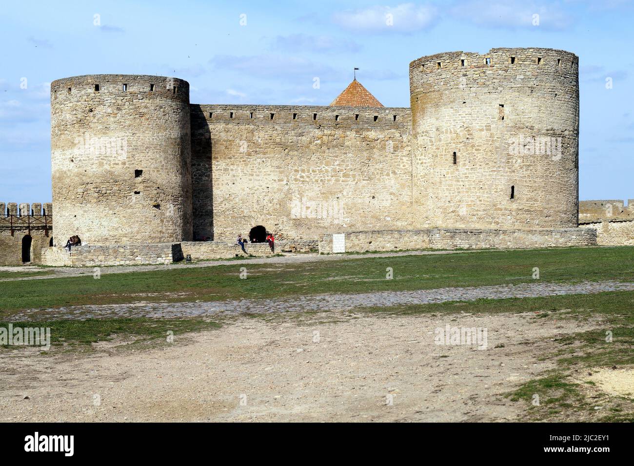 Fortezza di Akkerman, cittadella principale e tenere sulla riva del estuario Dniester, Bilhorod-Dnistrovskyi, Odessa Regione, Ucraina Foto Stock