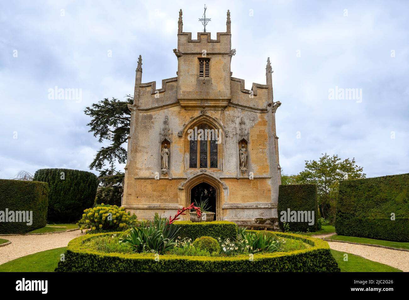 St Mary's Chapel, una chiesa del 15th secolo, costruita nei terreni del castello di Sudeley, Sudeley, Gloucestershire, Cotswolds, Inghilterra, Gran Bretagna, Regno Unito. Foto Stock