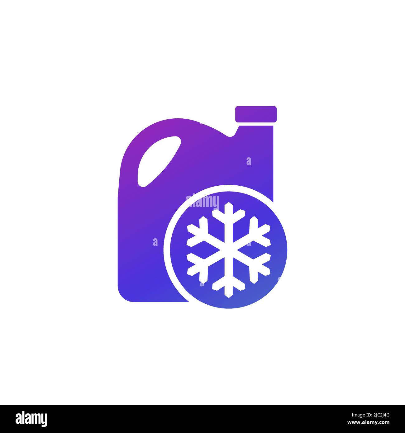 antigelo, icona del liquido di raffreddamento su bianco Illustrazione Vettoriale