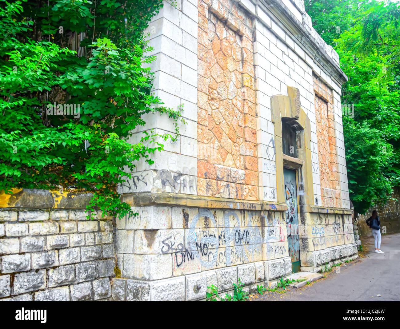 Ingresso dell'edificio idraulico Foto Stock