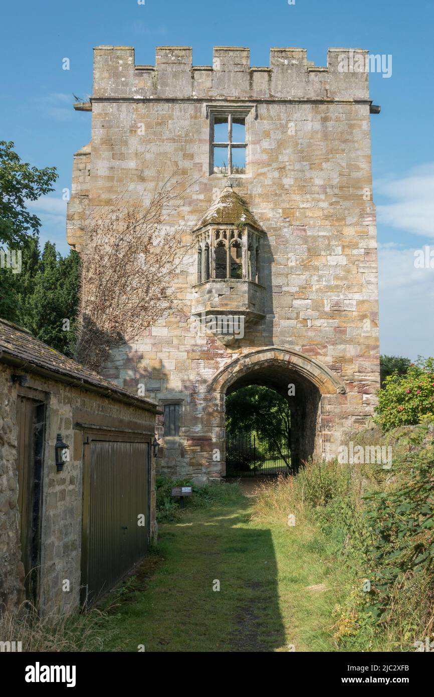 The Marmion Tower, West Tanfield, North Yorkshire, Regno Unito. Foto Stock
