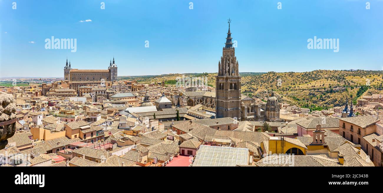 Vista panoramica di Toledo. Toledo, Castilla la Mancha, Spagna. Foto Stock