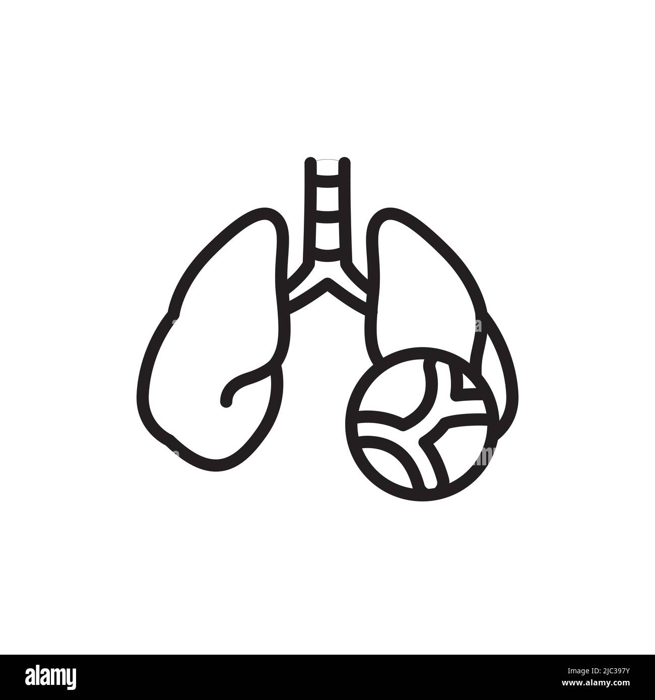 Icona della linea di ipertensione polmonare. Elemento vettoriale isolato. Illustrazione Vettoriale