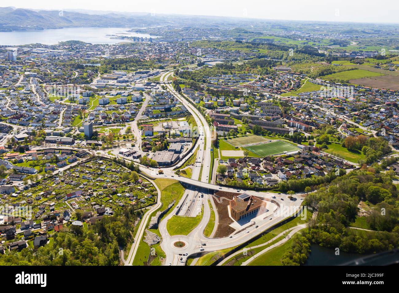 Aperto nel 2020, il tunnel Eiganestunnelen sul E39, EuropaPei 39, Stavanger, Norvegia Foto Stock