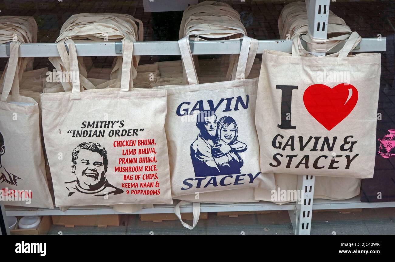 Souvenir e regali in vendita a Barry Island, vale of Glamorgan, South Wales, UK - sede della sitcom TV di Gavin e Stacey BBC Foto Stock