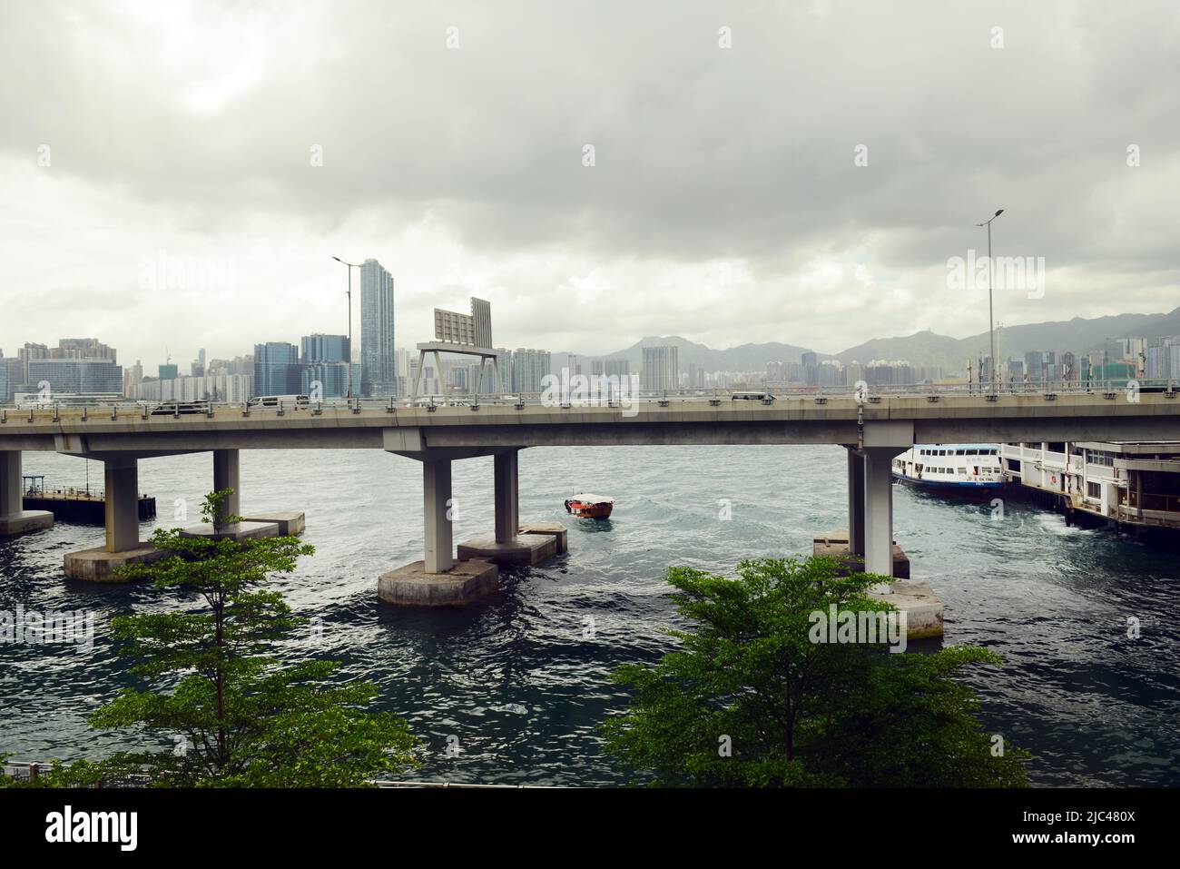 Island Eastern Corridor Highway a North Point, Hong Kong. Foto Stock