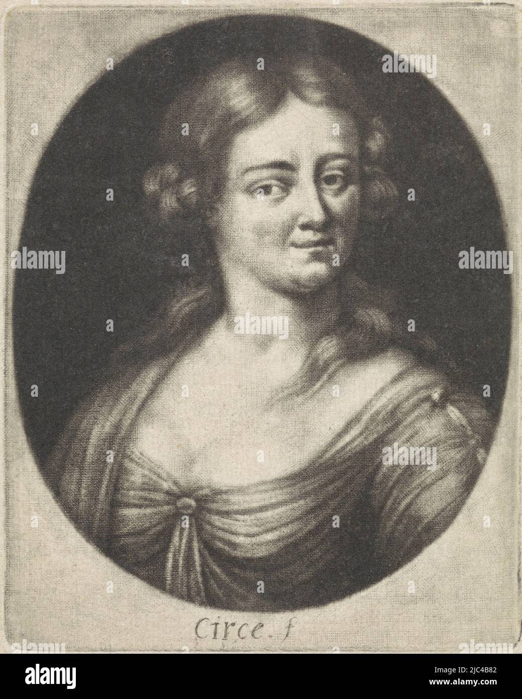 Busto di donna, tipografo: Circe, (possibilmente), tipografo: Wallerant Vaillant, (possibilmente), 1637 - 1677, carta, incisione, a 114 mm x l 91 mm Foto Stock