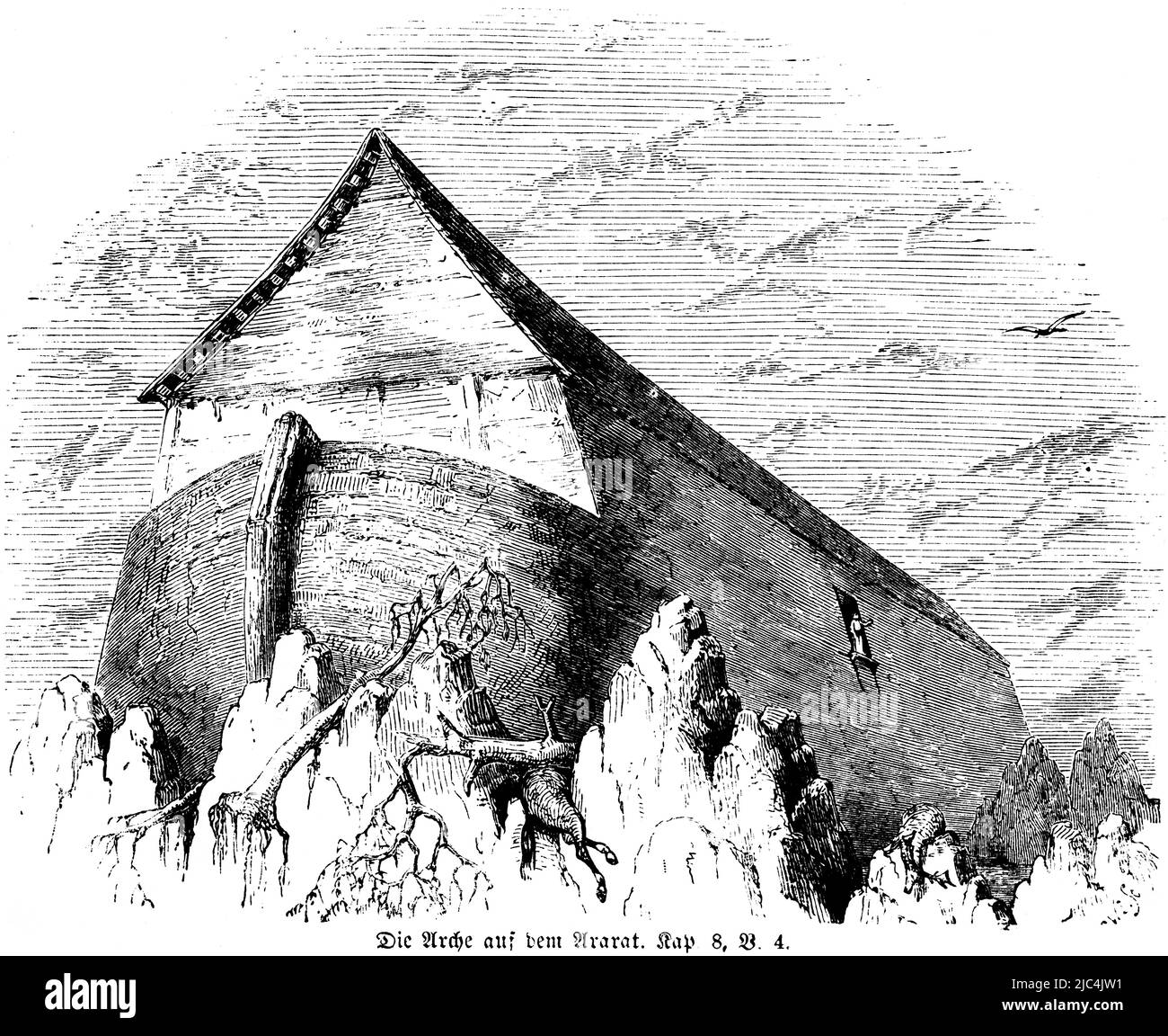 Ark on Ararat, Arca di Noè, box, montagna, picco, Settimo mese, montagne, Bibbia, Antico Testamento, primo Libro di Mosè, capitolo 8, versetto 4, storico Foto Stock