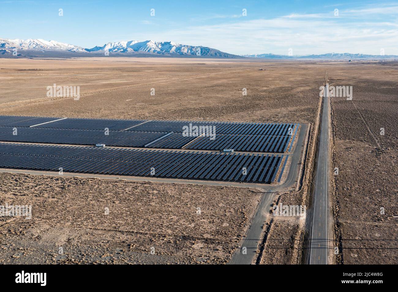 L'Escalante Solar Project è un impianto fotovoltaico da 240 MW vicino a Milford, Utah. Foto Stock