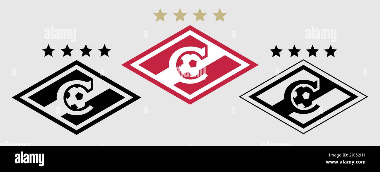 L'emblema del Spartak Moscow Football Club. Stampa di incisione Illustrazione Vettoriale
