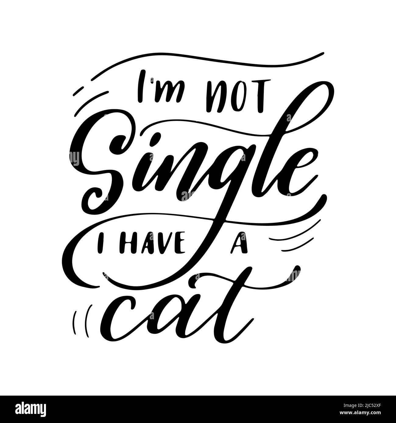 Kitten scritta citazione per il disegno. Frase PET su sfondo bianco isolato. Illustrazione calligrafia vettoriale con inchiostro a pennello disegnato a mano Illustrazione Vettoriale