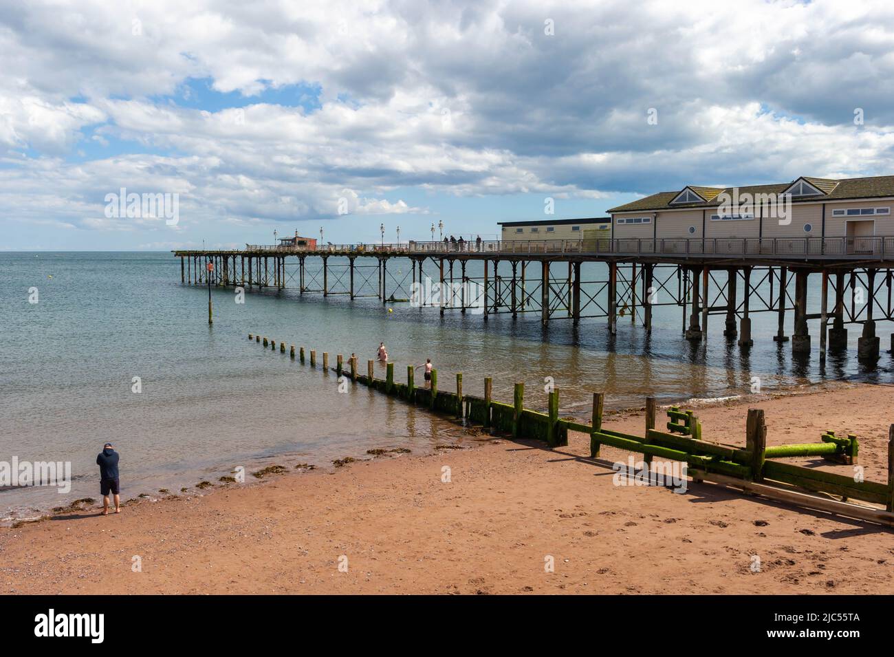 Il Grand Pier a Teignmouth, Devon, Inghilterra Foto Stock