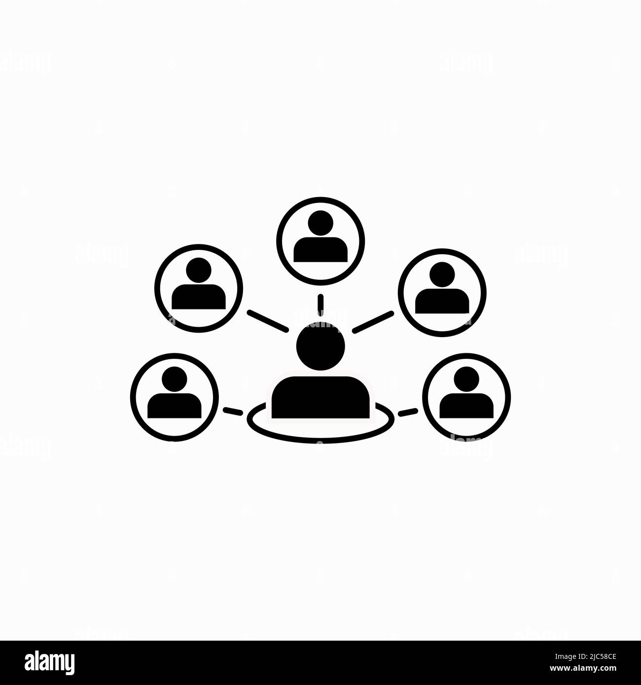 Illustrazione vettoriale dell'icona di connessione di rete condivisa Illustrazione Vettoriale