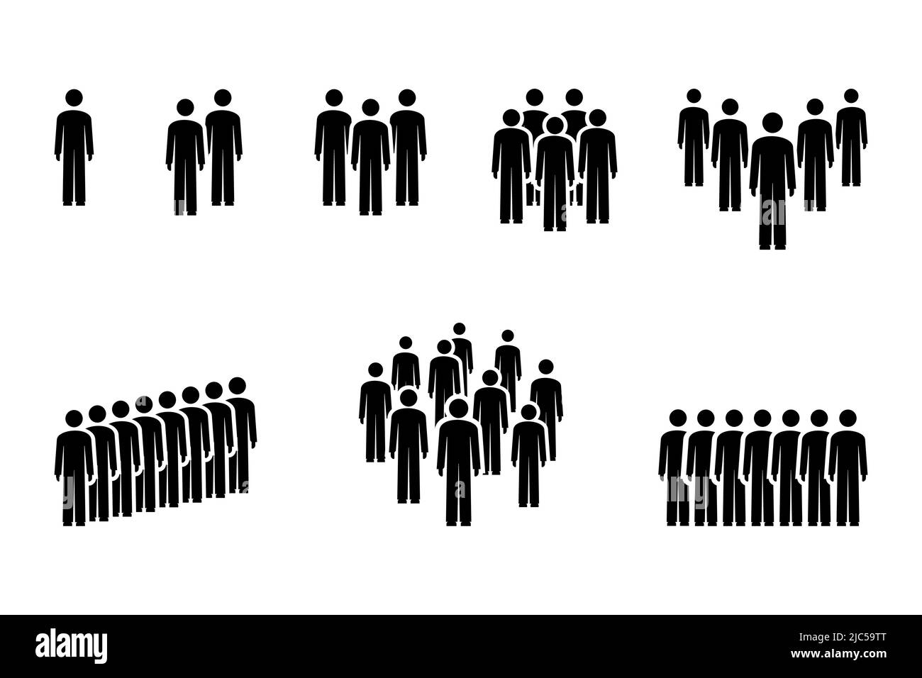 Gruppo di icone umane. Gruppo di icone. Illustrazione vettoriale piatta Illustrazione Vettoriale