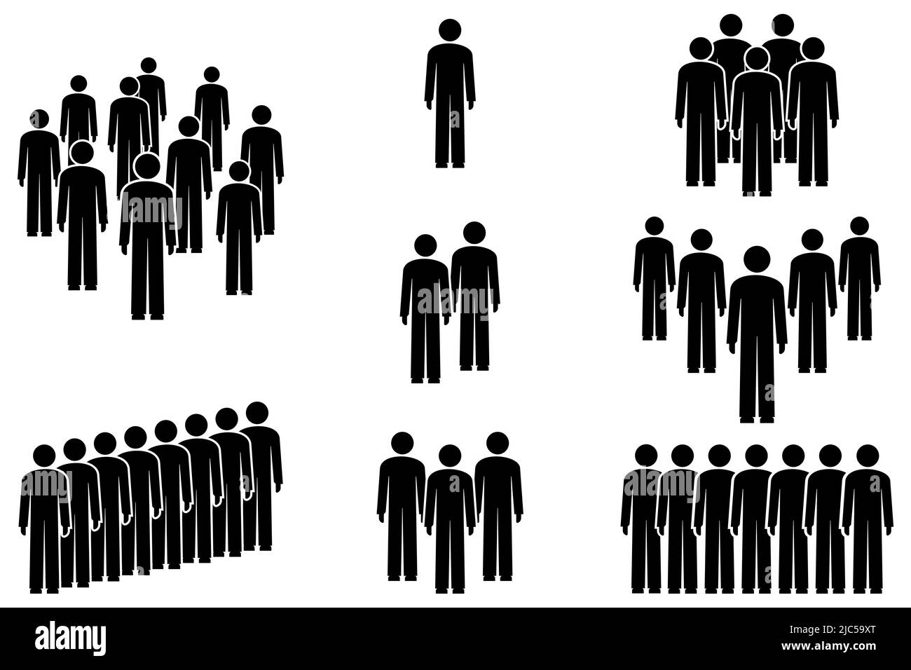 Gruppo di icone umane. Gruppo di icone. Illustrazione vettoriale piatta Illustrazione Vettoriale