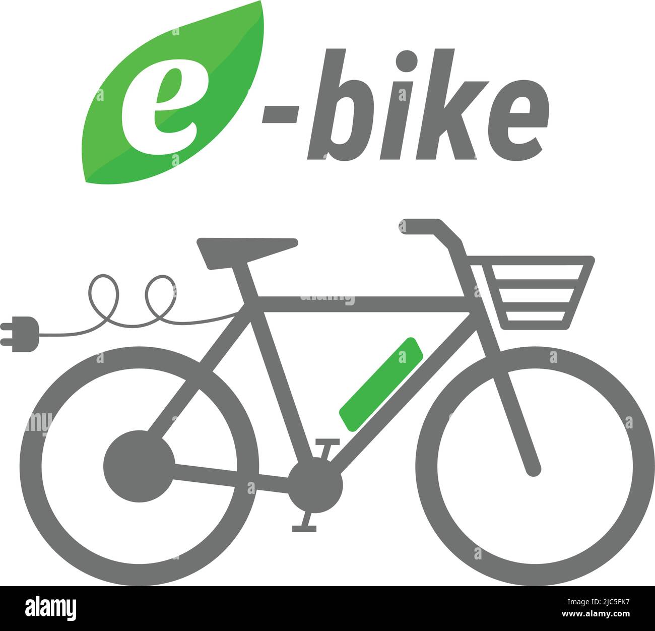 bici elettrica, simbolo e-bike, icona - vettore Illustrazione Vettoriale