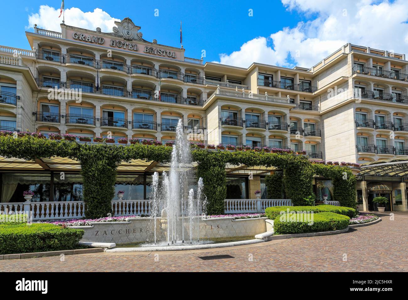 Il Grand Hotel Bristol, Stresa, Lago maggiore, Italia Foto Stock
