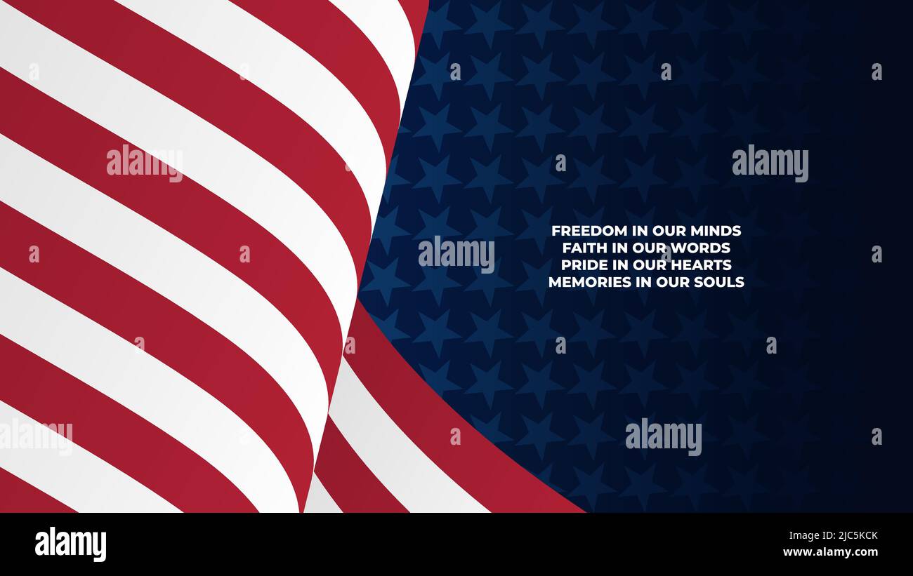 Giorno dell'indipendenza americana. 4th luglio. Illustrazione vettoriale dello sfondo astratto della bandiera americana per il vostro disegno Illustrazione Vettoriale