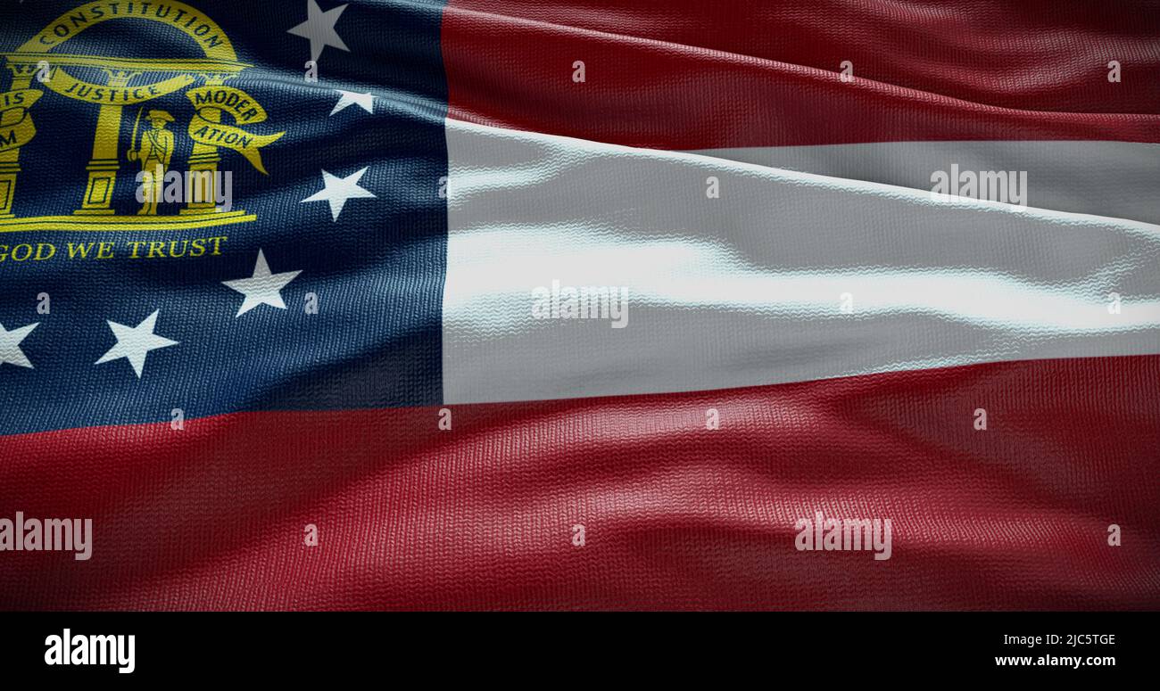 Illustrazione dello sfondo della bandiera dello stato della Georgia, sfondo del simbolo degli Stati Uniti. Foto Stock