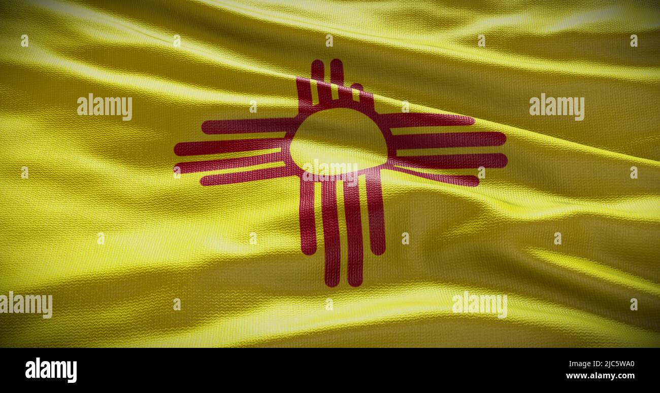 Immagine di sfondo della bandiera dello stato del New Mexico, sfondo del simbolo degli Stati Uniti. Foto Stock
