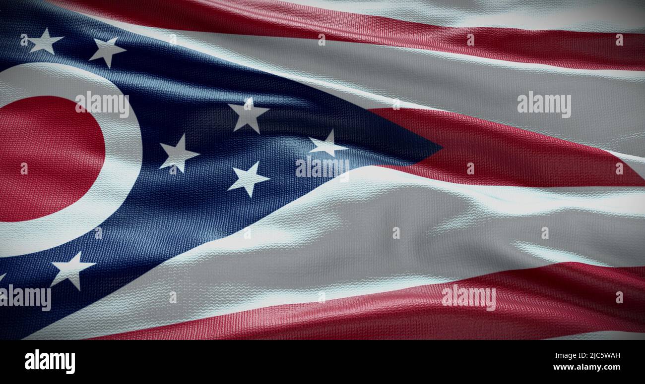 Illustrazione dello sfondo della bandiera dello stato dell'Ohio, sfondo del simbolo degli Stati Uniti. Foto Stock