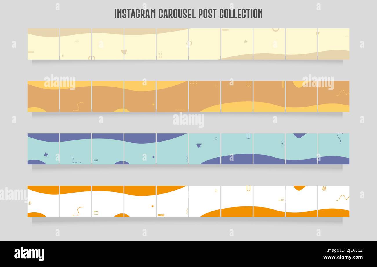 Instagram e social media carosello post collection Illustrazione Vettoriale