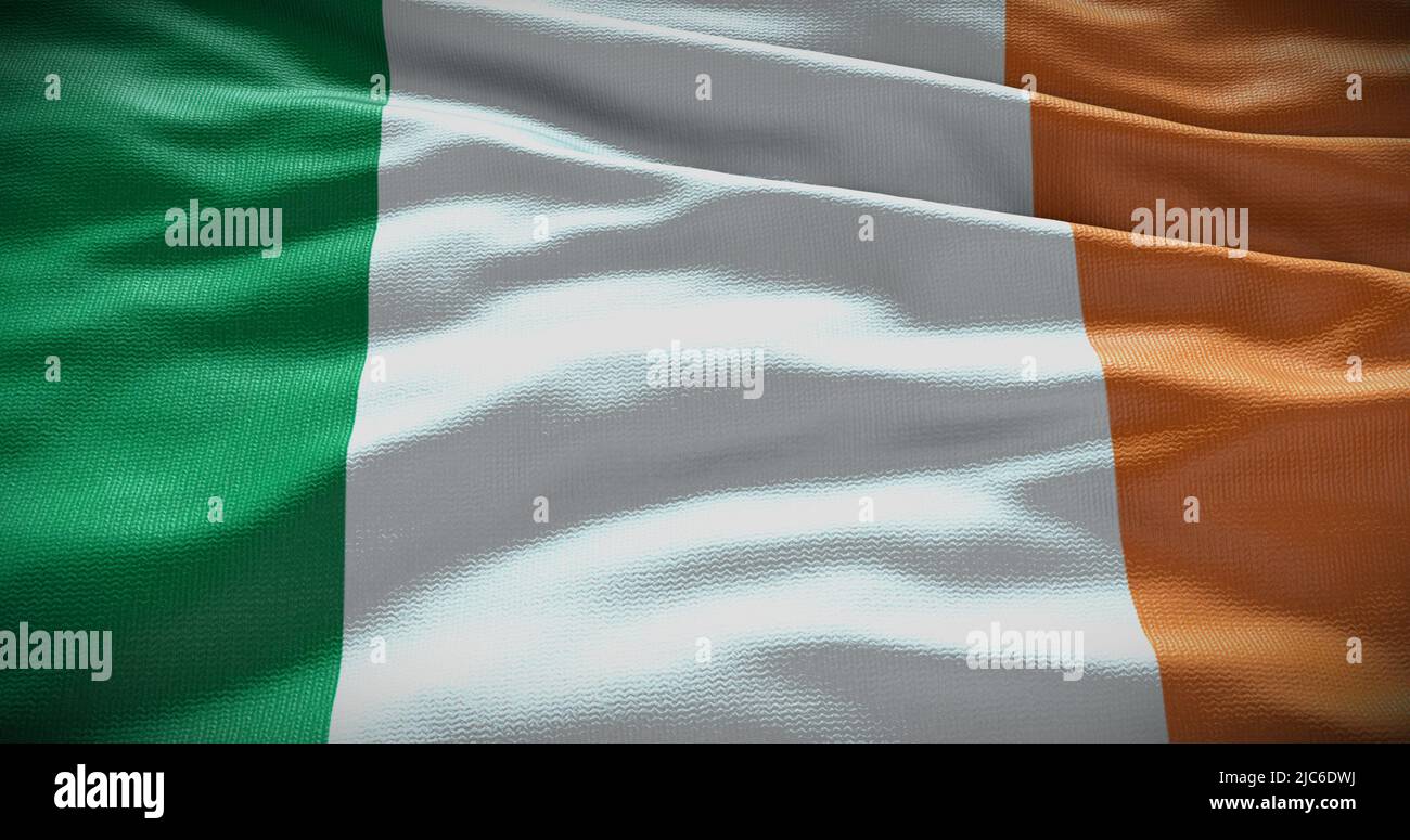 Illustrazione di sfondo della bandiera nazionale irlandese. Simbolo del paese. Foto Stock