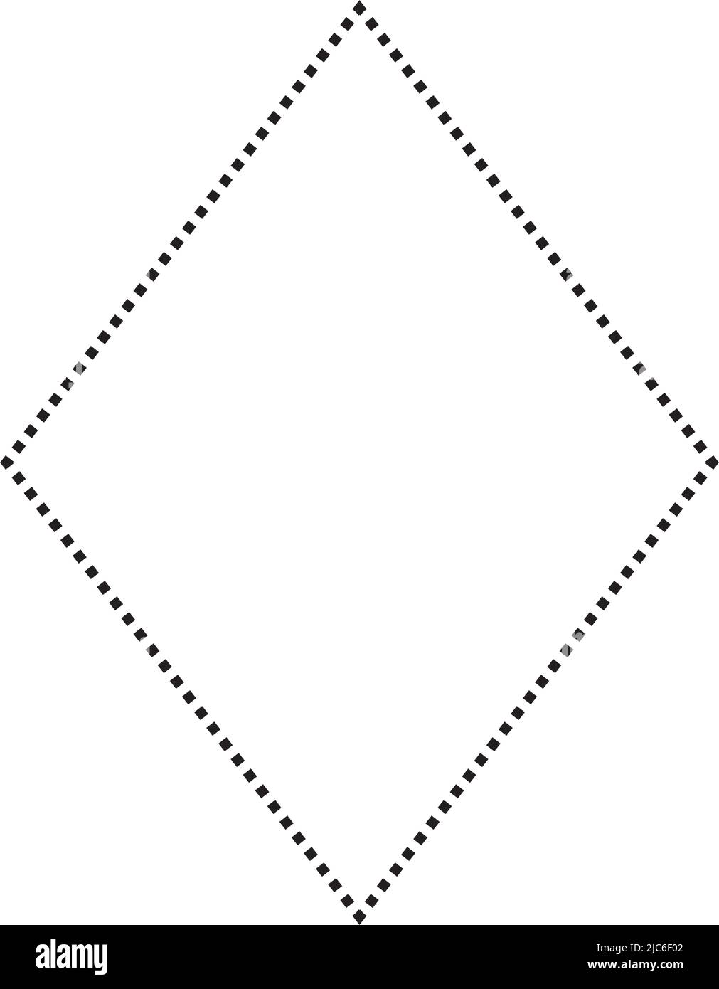 Simbolo di Rhombus icona vettoriale a forma punteggiata per l'elemento dell'interfaccia utente di un disegno grafico creativo in un'illustrazione di pittogramma Illustrazione Vettoriale