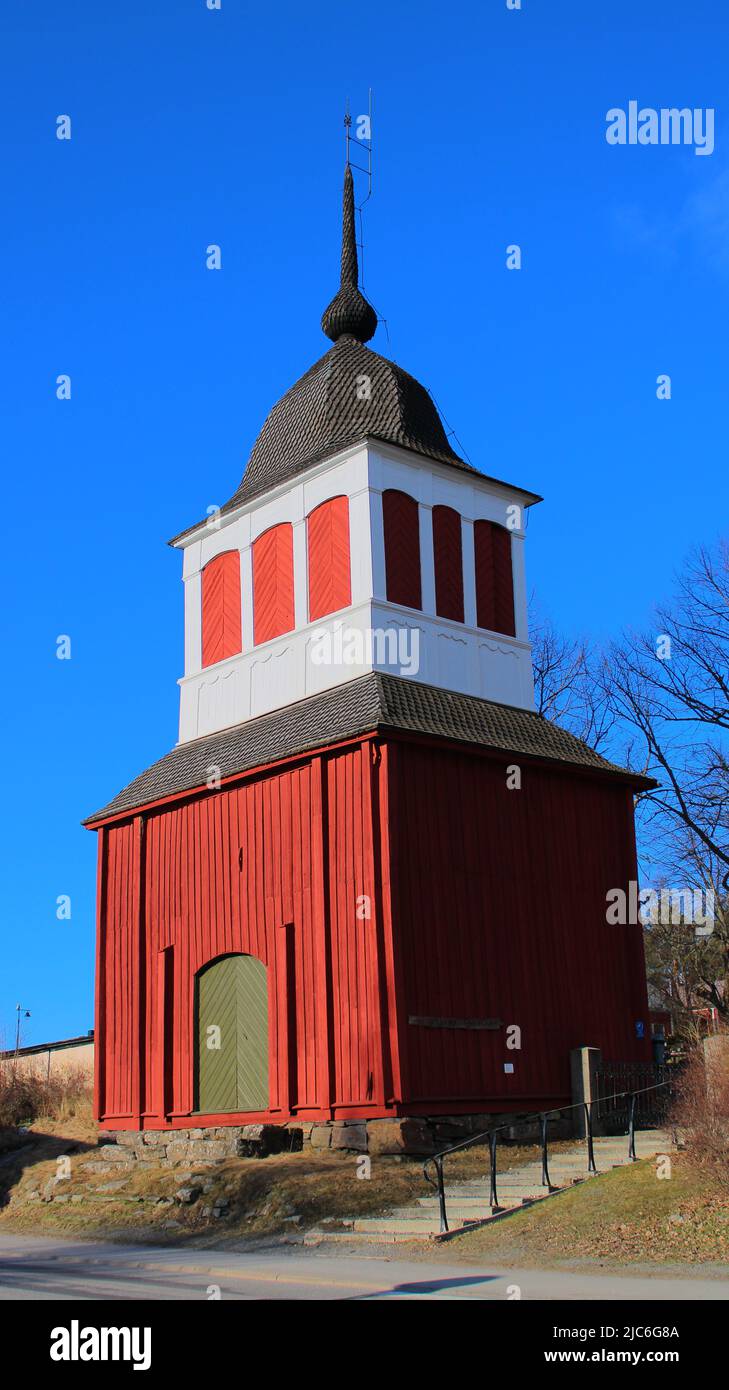 Ulrika Eleonoran kirkon kellotapuli, Matts Murick 1704, Kristiinankaupunki Foto Stock