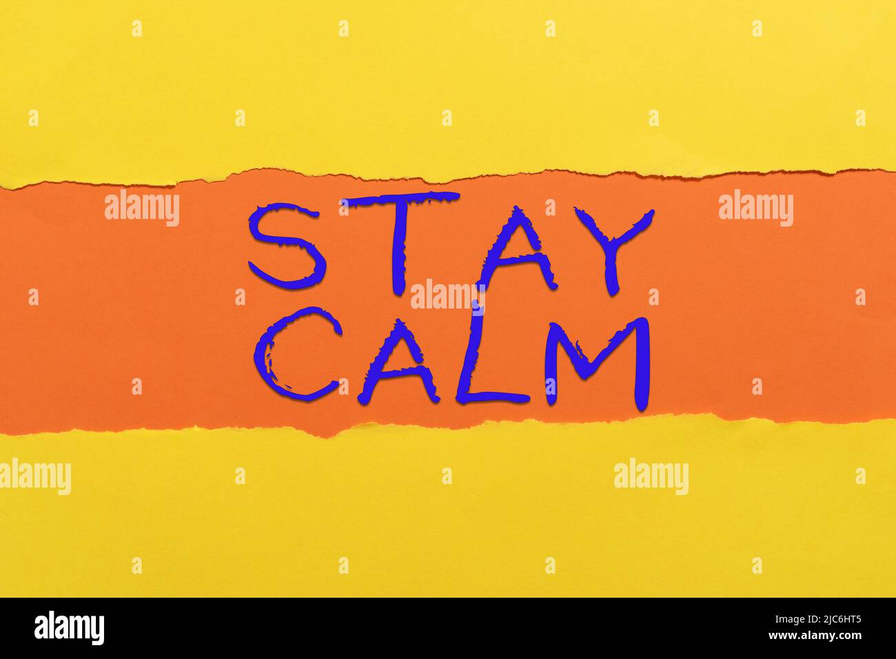 Cartello con la scritta Stay calm. Panoramica aziendale mantenere in movimento senza problemi anche sotto pressione -47899 Foto Stock